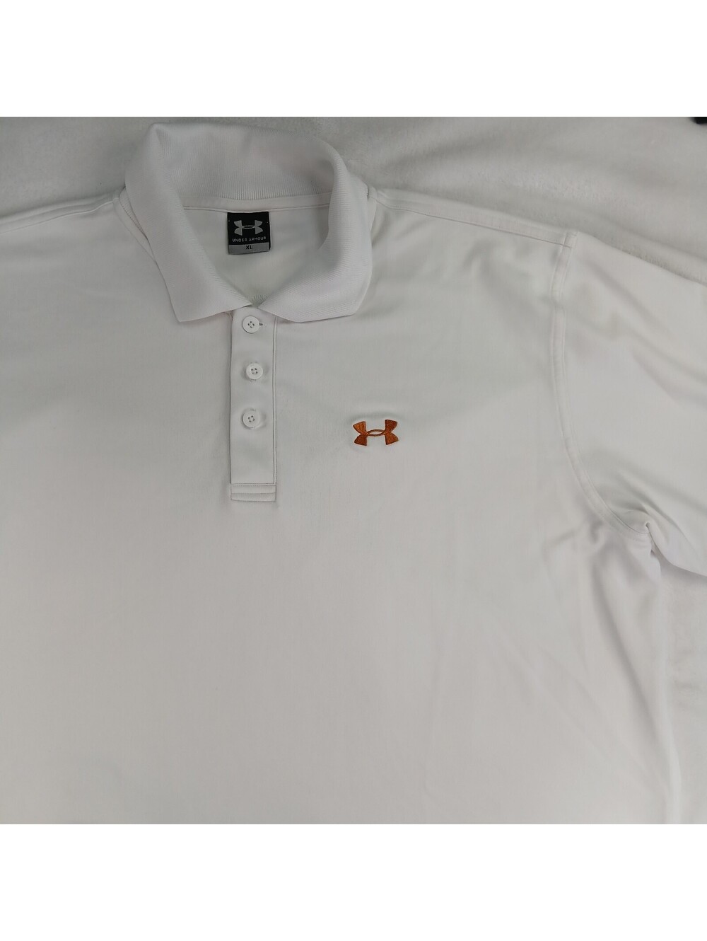 Under Armour Mens XL White Golf Polo Shirt Short Sleeve Sports Activewear Tech